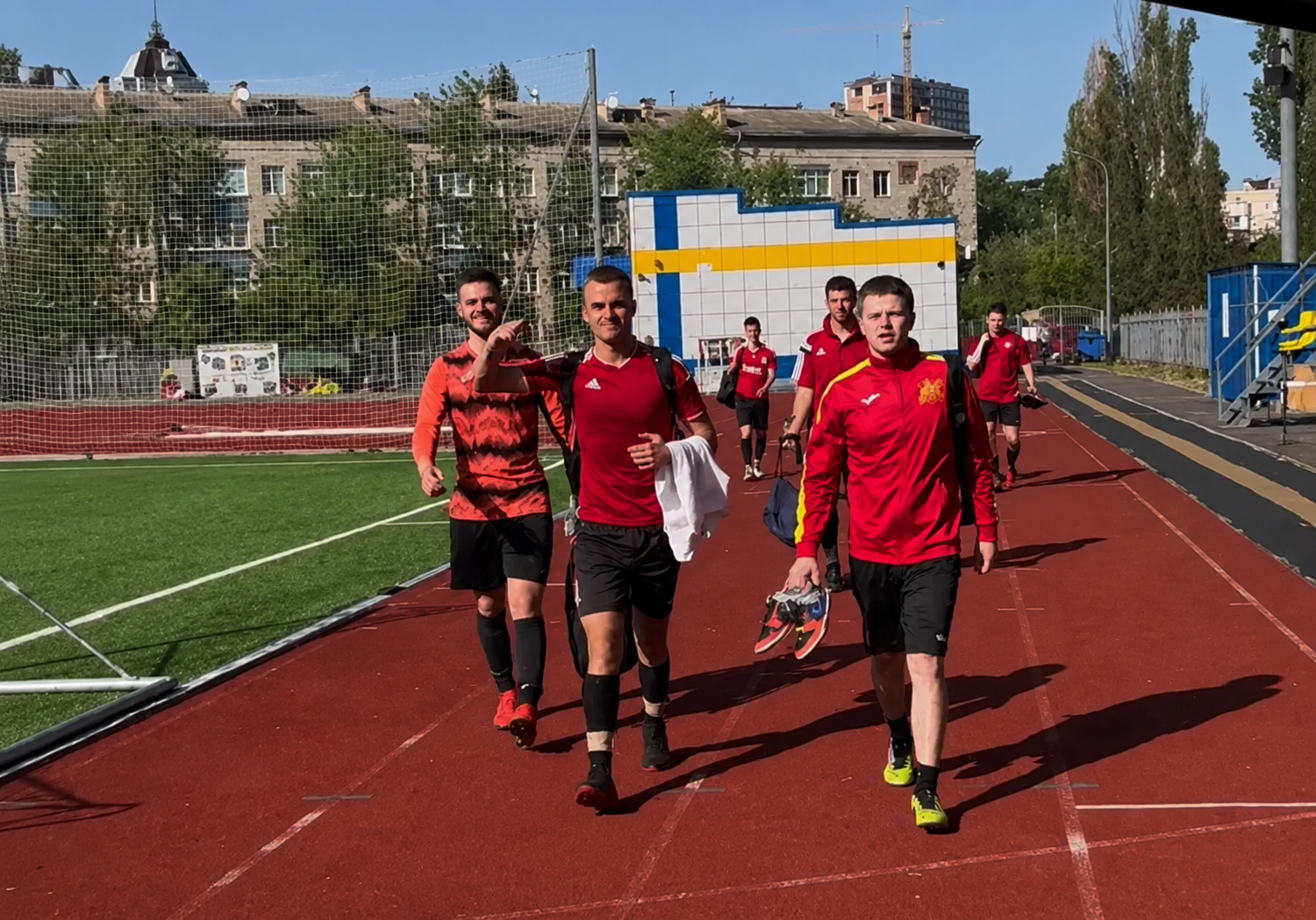 Futballcsapat a pályán